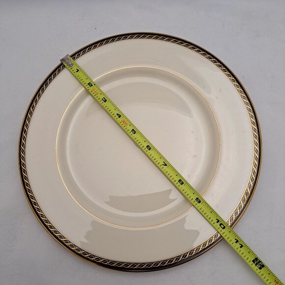 Lenox Tyler Dinner Plate 10.5" Cream Black & Gold Trim Ceramic Replacement - Picture 3 of 8